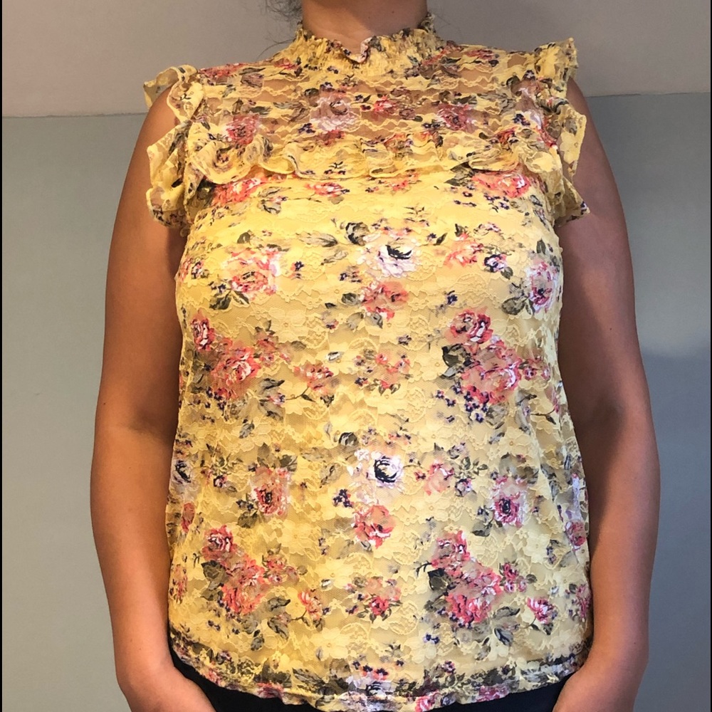 Women’s Yellow Floral Blouse